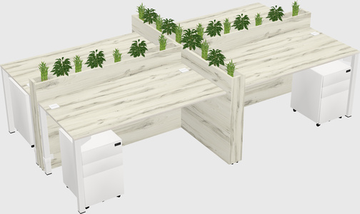 Rectangular shared desk