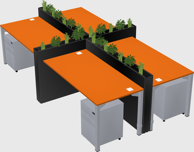 Rectangular shared desk