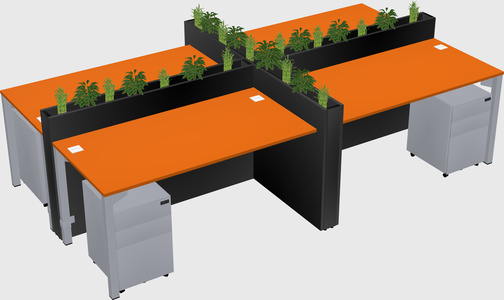 Rectangular shared desk