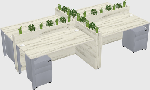 Rectangular shared desk
