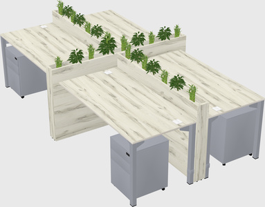 Rectangular shared desk