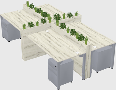 Rectangular shared desk