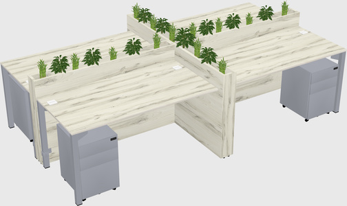 Rectangular shared desk