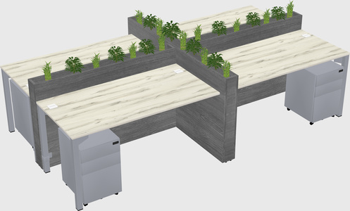 Rectangular shared desk