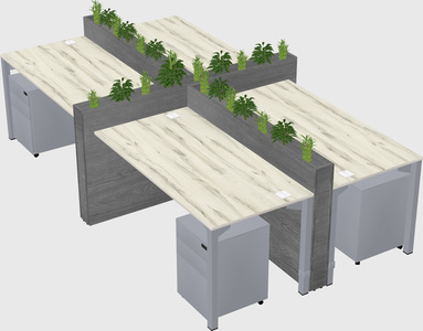 Rectangular shared desk