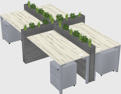 Rectangular shared desk