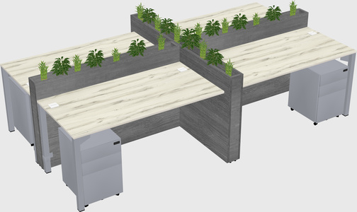 Rectangular shared desk