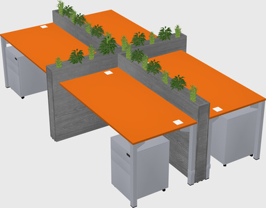 Rectangular shared desk