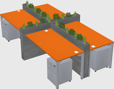 Rectangular shared desk