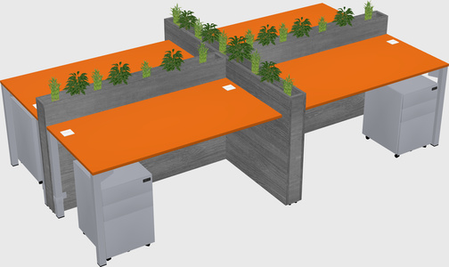 Rectangular shared desk