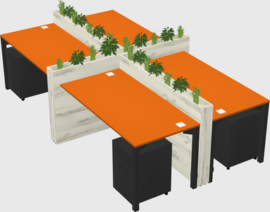 Rectangular shared desk