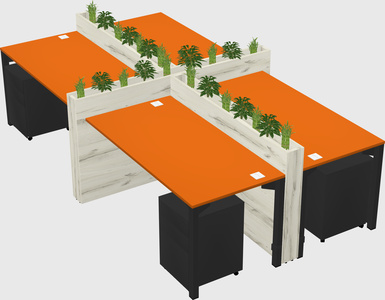 Rectangular shared desk