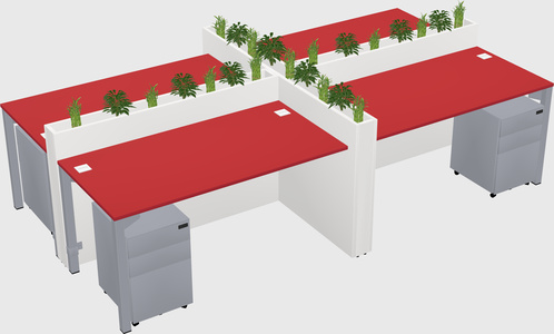 Rectangular shared desk