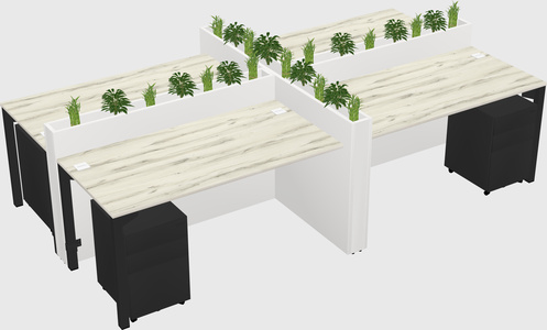 Rectangular shared desk