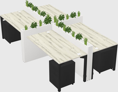 Rectangular shared desk