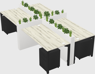 Rectangular shared desk