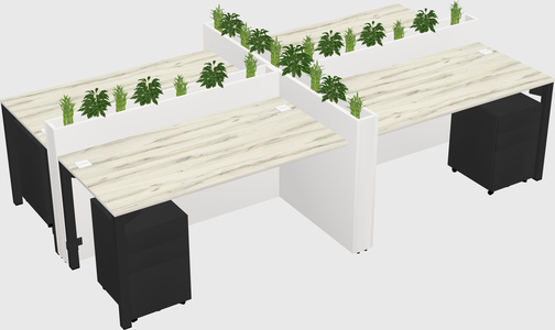 Rectangular shared desk