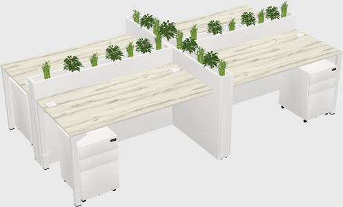 Rectangular shared desk