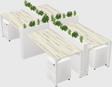 Rectangular shared desk