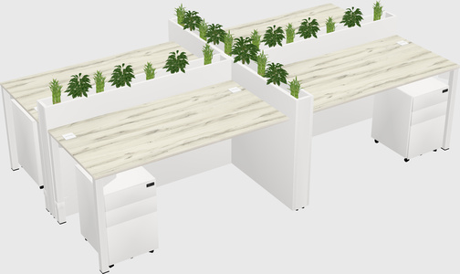 Rectangular shared desk