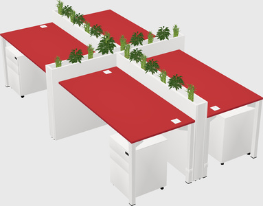 Rectangular shared desk