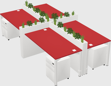 Rectangular shared desk