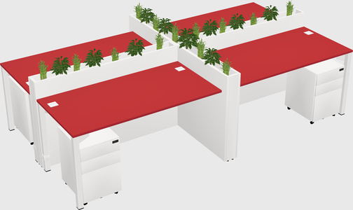Rectangular shared desk
