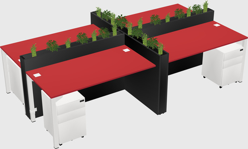 Rectangular shared desk