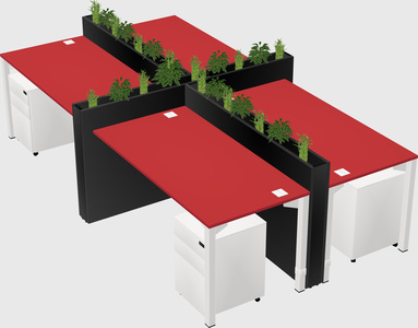 Rectangular shared desk