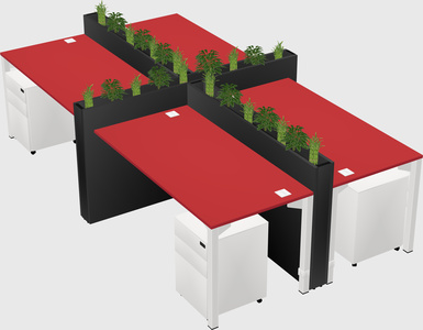 Rectangular shared desk
