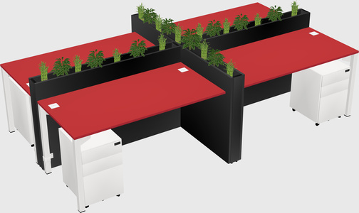 Rectangular shared desk