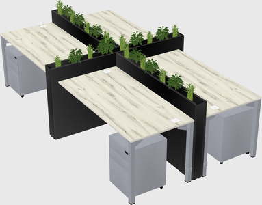 Rectangular shared desk