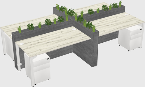 Rectangular shared desk