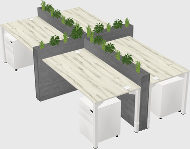 Rectangular shared desk