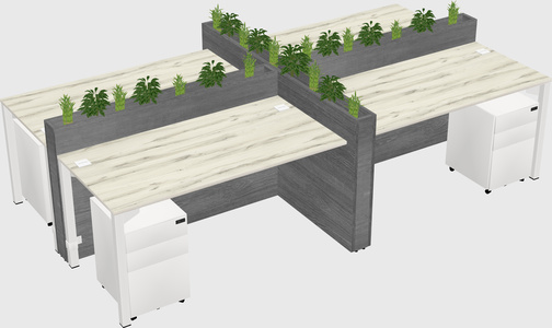 Rectangular shared desk