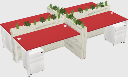 Rectangular shared desk