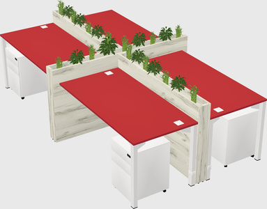Rectangular shared desk