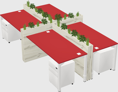 Rectangular shared desk