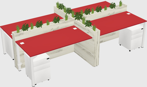 Rectangular shared desk