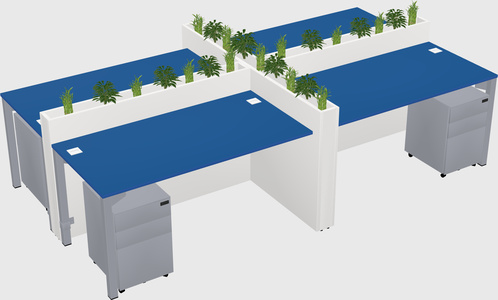 Rectangular shared desk