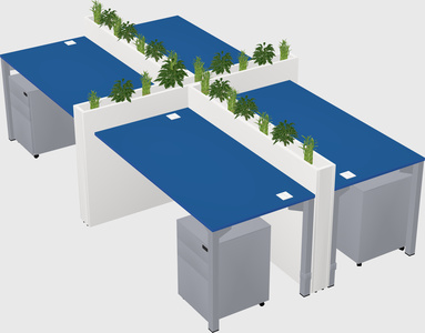 Rectangular shared desk