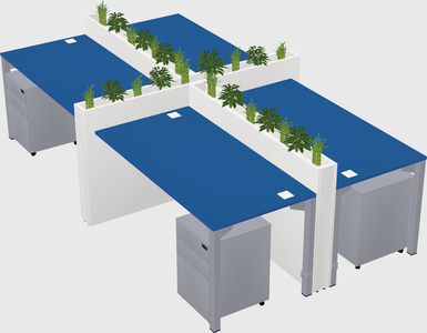 Rectangular shared desk