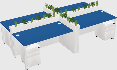 Rectangular shared desk