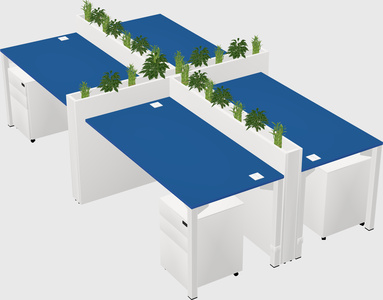 Rectangular shared desk