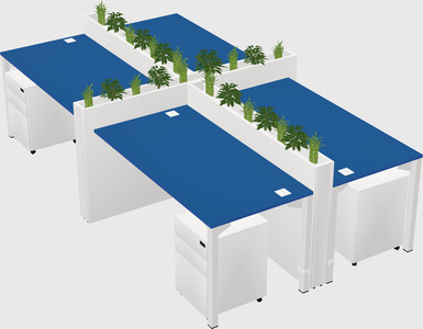Rectangular shared desk