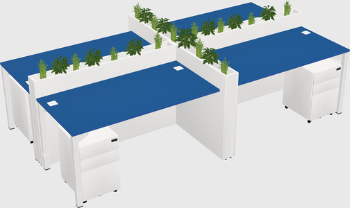 Rectangular shared desk