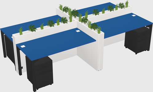 Rectangular shared desk