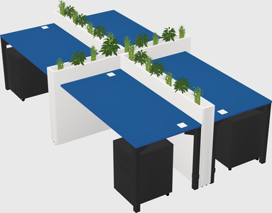 Rectangular shared desk