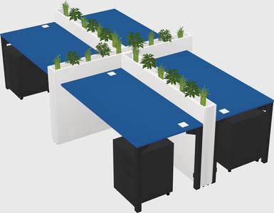 Rectangular shared desk