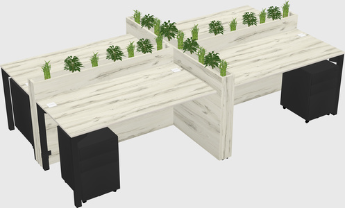 Rectangular shared desk